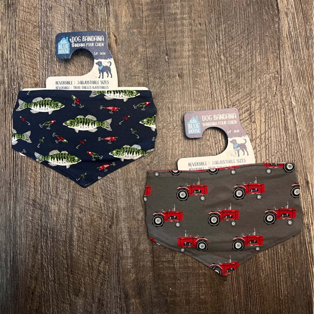 Little Blue House Tractor Print Dog Bandana***5 for $25.00***